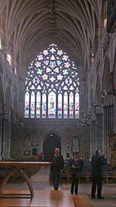 Jewel-coloured windows in Exeter Cathedral